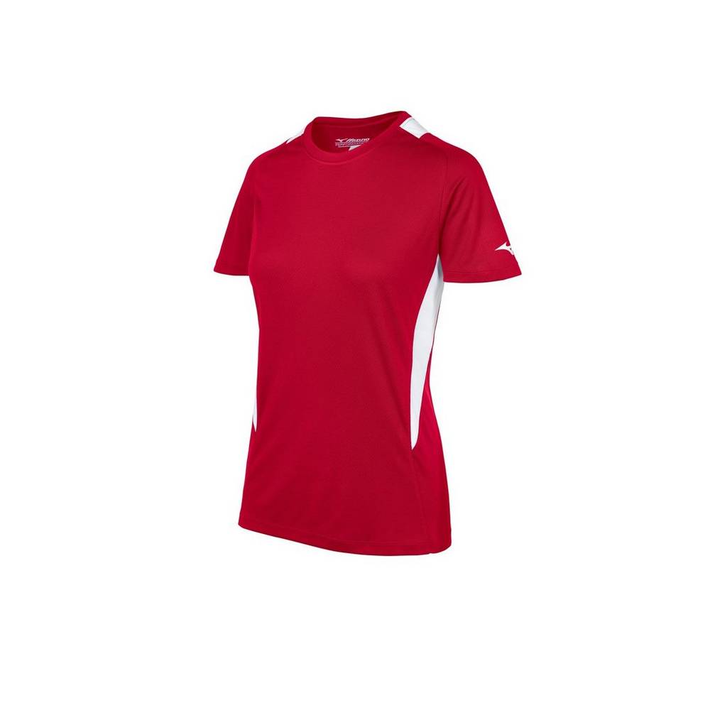 Womens Mizuno Crew Neck Softball Jersey Red/White Philippines (KMGFUT147)